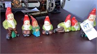 Bisque 7 Dwarfs gnomes  Japan figurines