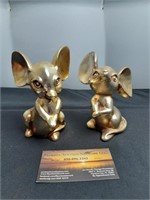 Vtg Gold Porcelain Mice