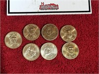 7 - presidential $1.00 coins see desc.