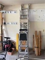Aluminum extension ladders and step ladder