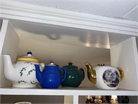 Thomas Kincaid Teapot no lid & Other Teapots (4)