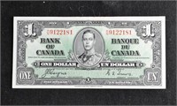 1937 $1 CANADA BANK NOTE BILL Very Nice Shape