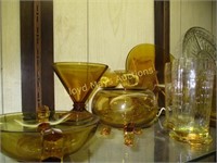 Vintage Amber Glass & Light Amber Glass Collection