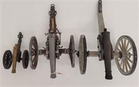 (3) Vintage Miniature Cannon Models