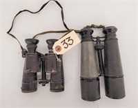 (2) Pair of  Antique  Military Binoculars