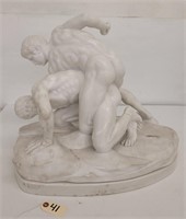 Late 19th Century Marble Statue " The Wrestlers"