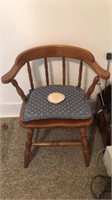 Chair, wooden magazine rack, 2 ext. cords and a