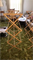 2 Quilt racks and other wooden hanger