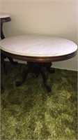 Wooden tables w/ marble top
