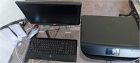 804 - MONITOR, KEYBOARD, SPEAKERS, PRINTER