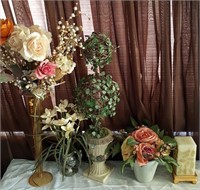 804 - TOPIARY, ROSES IN BUDVASE & MORE