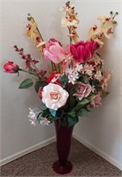 804 - ARTIFICIAL ROSES IN VASE 35"H