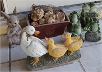 804 - GARDEN FIGURINES: FROGS, DUCKS, BUNNY, MORE