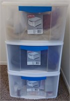 804 - 3-DRAWER PLASTIC BIN W/CONTENTS