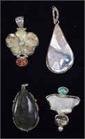 4 Sterling & Stone Pendants