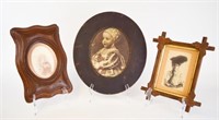 Print & 2 Photos in Carved Wood Frames