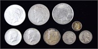 Group of 9 Silver Coins