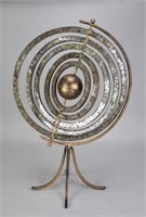 Metal & Mosaic Armillary Sphere Sculpture