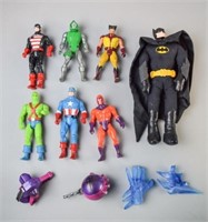 Grouping of DC and Marvel Action Figures