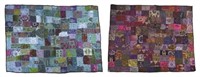 2 Beaded Indian Patchwork Quilts / Tapestries