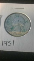 1951 silver quarter