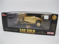 GOLD HOT ROD 24K GOLD 1/24 SCALE