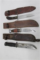 (3) Vintage sheath knives – Animal Trap Co.