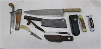 (6) Various cutlery – (2) butcher knives signed