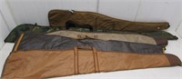 (5) Soft long gun cases- four are leather.