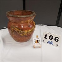 Terracotta pot with decorative sash