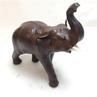 LEATHER WRAPPED ELEPHANT STATUE