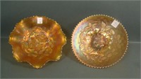 Two N'Wood Carnival Glass Items
