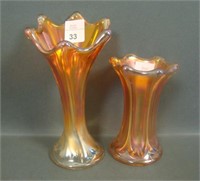 Two Imperial Mini Marigold Morning Glory Vases