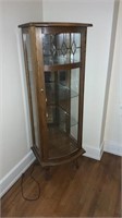 Small China cabinet, curved glass, 3 glass