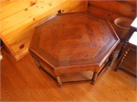 Octagon oak coffee table