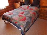 Double bed with quilt & pillows