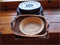 Small enamelware chicken cooker & baskets