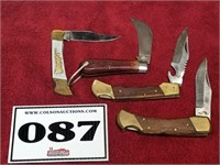 4 single bladed pocket knives