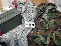 ammo box and camo clothing