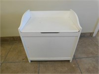 Decorative White Storage Bin 20"x14"x21"