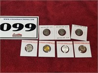 Steel War Cents and foreign coins