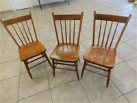 3 Antique Wooden Chairs