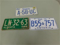 3 Collectible Licence Plates