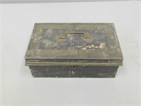 Antique Metal Box With Hideaway Compartment