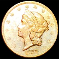 1857 $20 Gold Double Eagle UNCIRCULATED