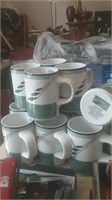 Set a 14 Dansk green and white coffee or cocoa