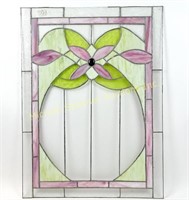 STAINED GLASS PINK FLOWER PANEL