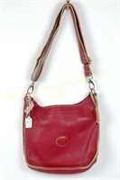 ROOTS LEATHER RED PARISIAN SADDLE BAG