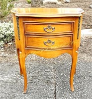 SERPENTINE FRONT TWO DRAWER NIGHT STAND