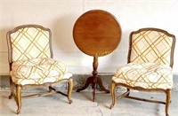 PAIR BAKER FURNITURE ARMLESS BERGERE TYPE CHAIRS